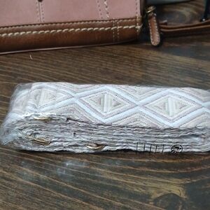 Elegant Cream Geometric Guitar Strap For Bag neutral Color New